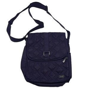 Lug Moped Purple Quilted Crossbody Shoulder Medium Travel Bag BLEMISH